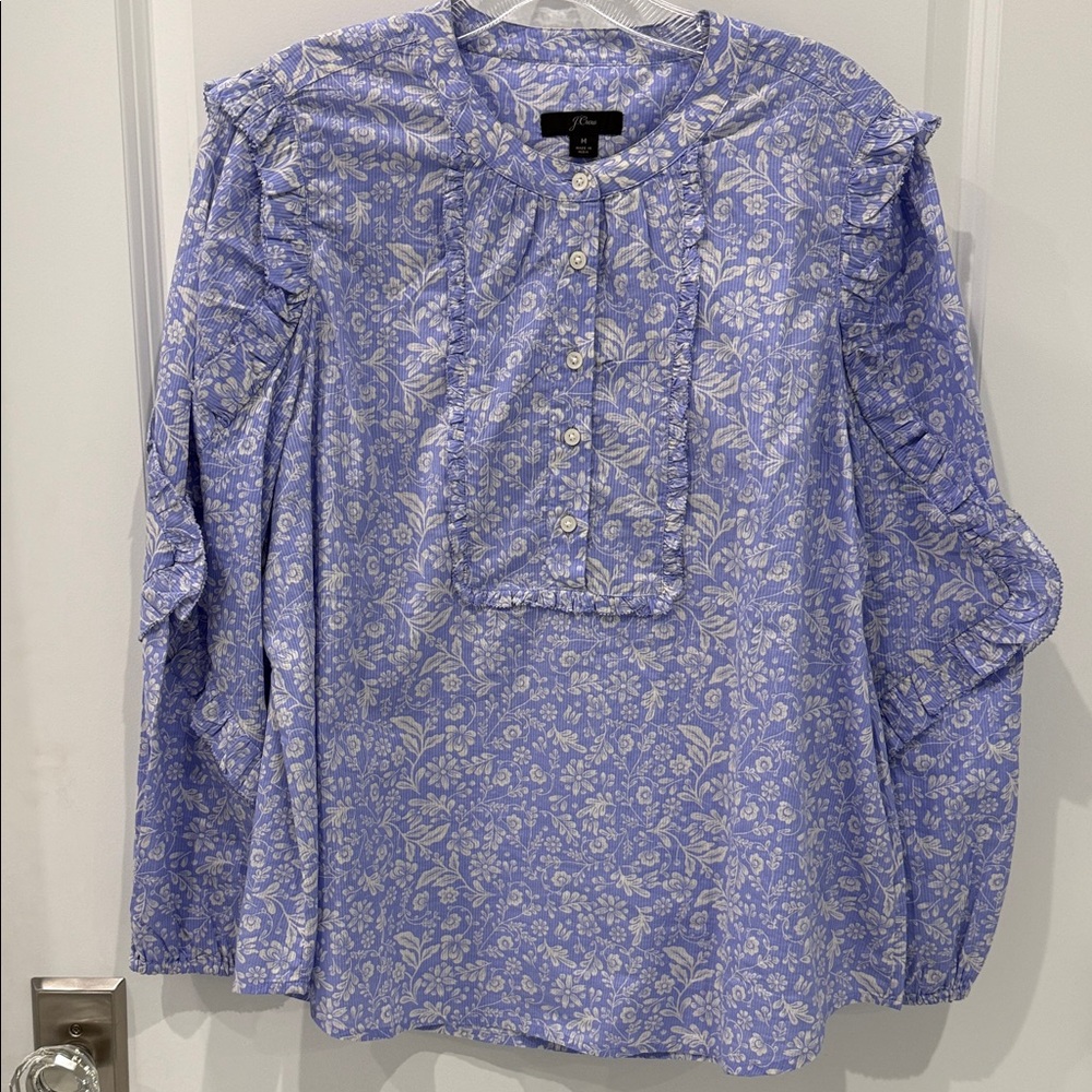J. Crew Periwinkle Floral Blouse